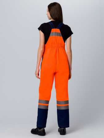 Костюм женский для дорожника (тк.Смесовая,210) п/к, оранжевый/т.синий