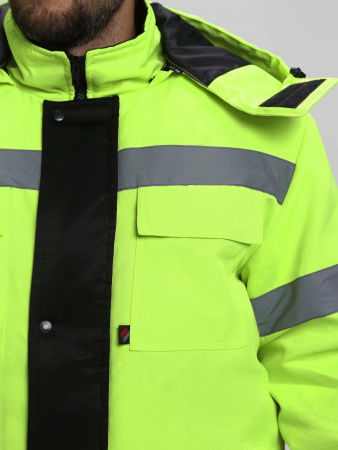 Костюм зимний сигнальный Яркон-2 СОП (тк.Смесовая,210) п/к, лимонный/черный