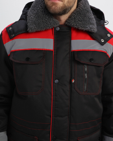 Костюм зимний Нейч-Премиум СОП К. (тк.Смесовая,240) п/к, черный/красный