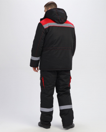 Костюм зимний Нейч-Премиум СОП К. (тк.Смесовая,240) п/к, черный/красный