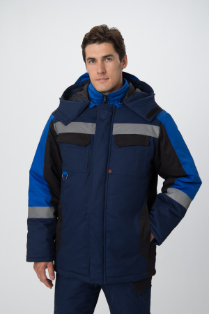 Костюм зимний Вектрон-2 СОП (тк.Смесовая,240) п/к, т.синий/черный/васильковый