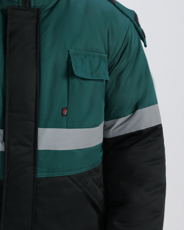 Костюм зимний Нордхард-2 СОП У. (тк.Смесовая,240) п/к, черный/т.зеленый