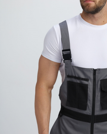 Полукомбинезон Айкор (тк.Смесовая МВО,270), т.серый/черный