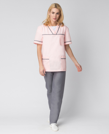 Костюм женский Ирис (тк.ТиСи), розовый/серый