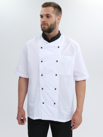 Костюм повара Виктор (тк.Смесовая,120), черный/белый