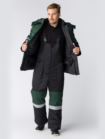 Костюм зимний Нордхард-2 СОП (тк.Смесовая,250) п/к, черный/зеленый