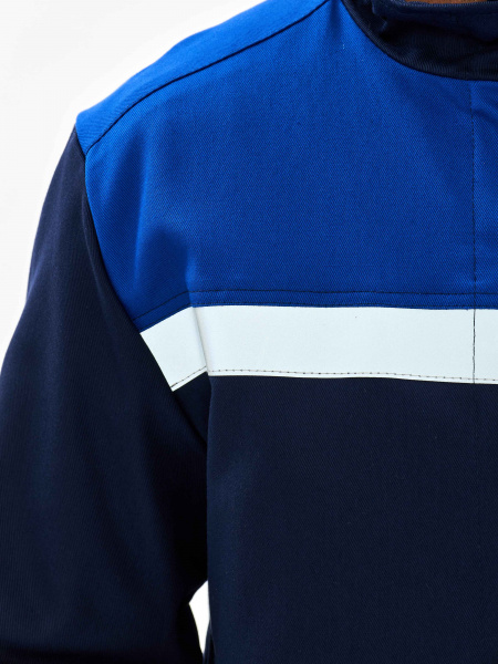 Костюм сварщика Велдсвар-СОП 2 кл.защиты (тк.Хлопок-ОП,350) брюки, т.синий/васильковый