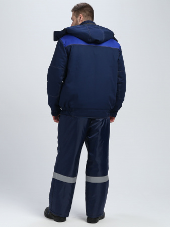 Куртка зимняя укороченная Флофт Премиум (тк.Смесовая,240), т.синий/васильковый/серый