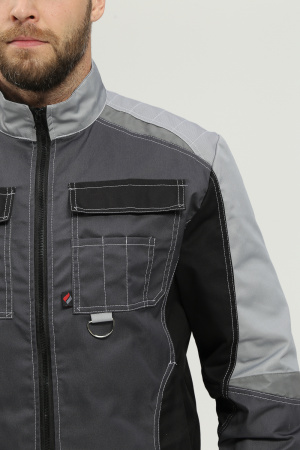 Костюм Вектрон-2 (тк.Смесовая,240) п/к, т.серый/св.серый/черный