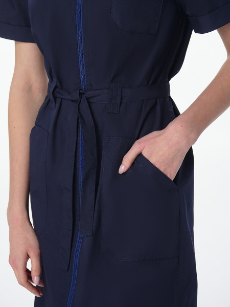 Халат женский Сансара-005 (тк.Смесовая,160) MedLine, т.синий