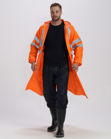 Плащ влагозащитный сигнальный ProfLineSpecialist СОП (ПВХ,210), оранжевый