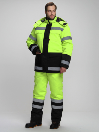Костюм зимний сигнальный Яркон-2 СОП (тк.Смесовая,210) п/к, лимонный/черный