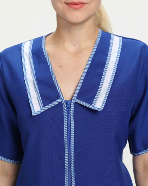 Халат женский Лена (тк.Габардин,160), васильковый