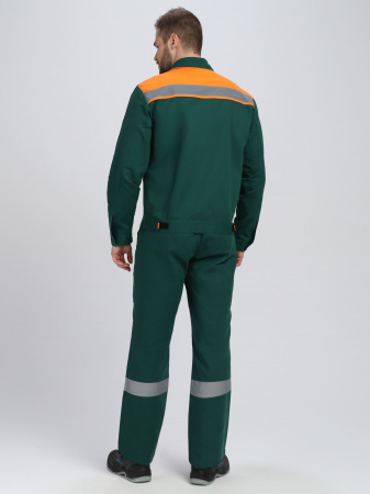 Костюм Итрорис-1 СОП (тк.Саржа,250) брюки, т.зеленый/оранжевый