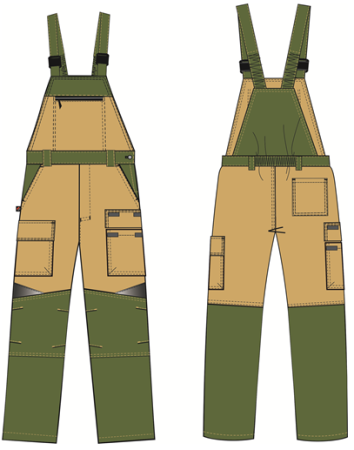 Полукомбинезон Ридоф-2 (тк.Канвас,270), хаки/бежевый