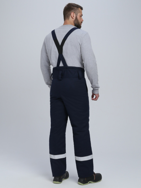 Костюм сварщика зимний Велдсвар-СОП 1 кл.защиты (тк.Хлопок ОП,350) брюки, т.синий/красный