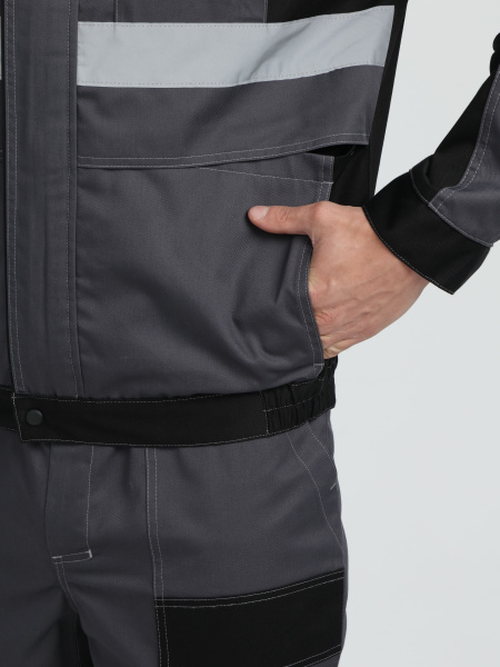 Костюм Вивантек-1 СОП К. (тк.Смесовая МВО,240) брюки, т.серый/черный/св.серый