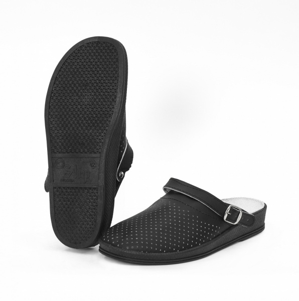 Сабо женские нат.кожа ПВХ (арт. 4-12-7), черный