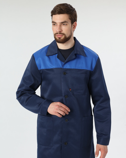 Халат Лигор (тк.Смесовая,210), т.синий/васильковый