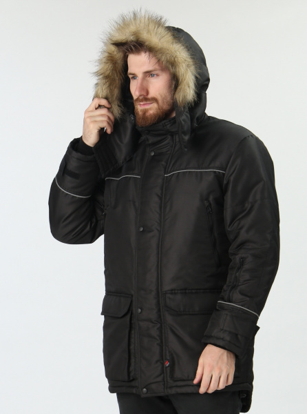 Куртка зимняя Аляска-Люкс (тк.Кошачий глаз), черный