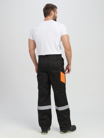 Костюм Вивантек-1 СОП К. (тк.Смесовая МВО,240) брюки, черный/оранжевый