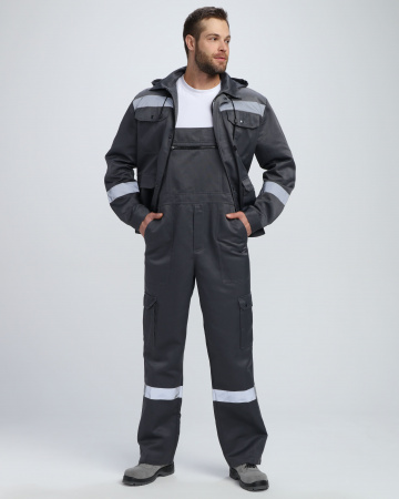 Костюм Нейч-2 СОП с капюшоном (тк.Смесовая,210) п/к, т.серый/св.серый