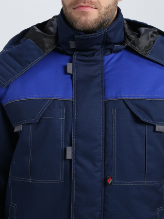 Куртка зимняя укороченная Флофт Премиум (тк.Смесовая,240), т.синий/васильковый/серый