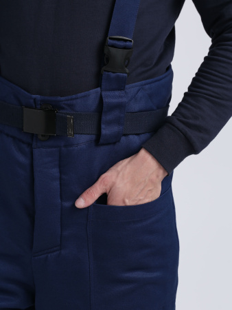 Костюм зимний на пуговицах Квайл-1 СОП (тк.Смесовая,210) брюки, т.синий/лимонный