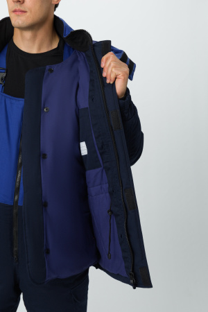 Костюм зимний антистатический Алиот (тк.Смесовая,250 МВО) п/к, т.синий/васильковый