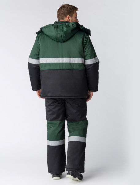 Костюм зимний Нордхард-2 СОП (тк.Смесовая,250) п/к, черный/зеленый