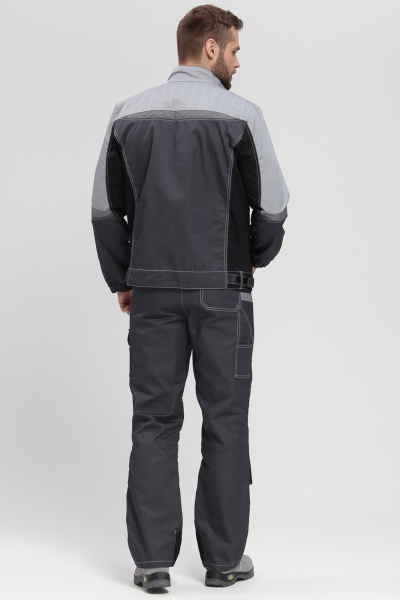 Костюм Вектрон-2 (тк.Смесовая,240) п/к, т.серый/св.серый/черный