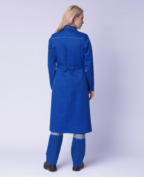 Халат женский рабочий (тк.Смесовая, 210), васильковый