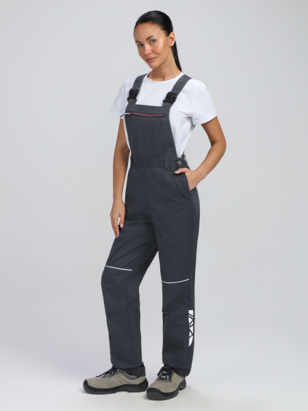 Полукомбинезон женский ProfLineSpecialist (тк.Смесовая,240), серый/розовый