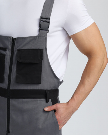 Полукомбинезон Айкор (тк.Смесовая МВО,270), т.серый/черный